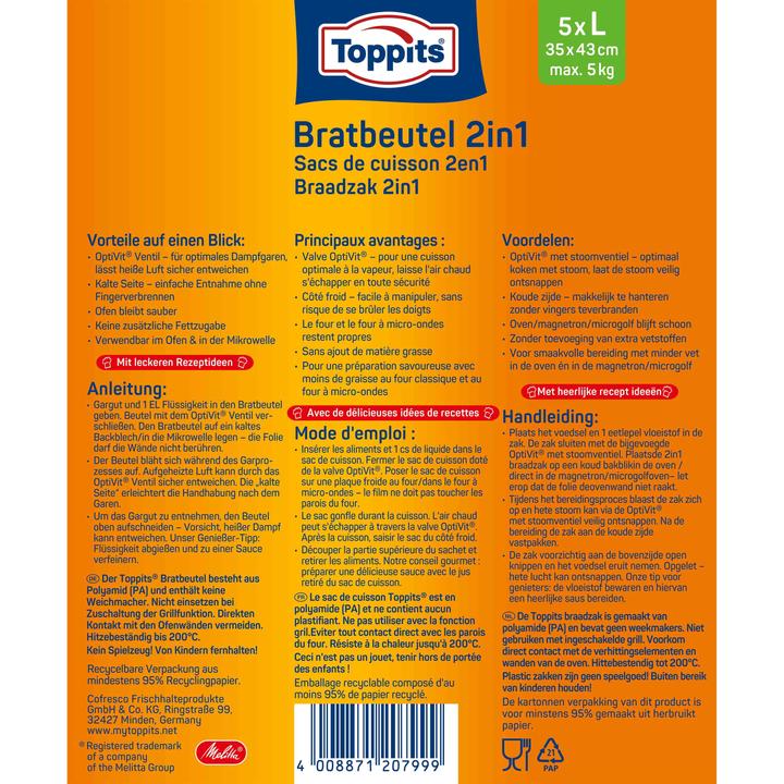 Produktbild Toppits Bratbeutel 2in1 (5 x)