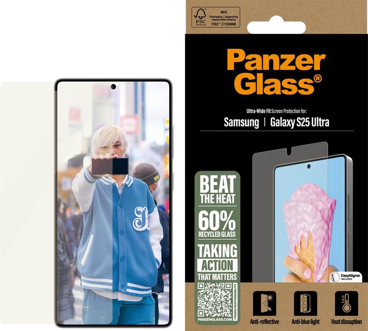 PanzerGlass Ultra Wide Fit All-in-One (1 Piece, Samsung Galaxy S25 Ultra)