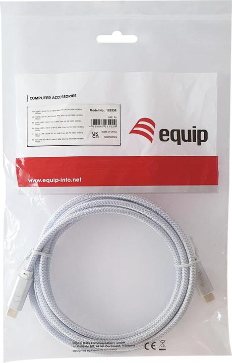 Image du produit equip Câble USB-C 3.2 -> C St/St 3.00m 5A 4K/60Hz ws (3 m, USB 3.2 Gen 2, 100 W)