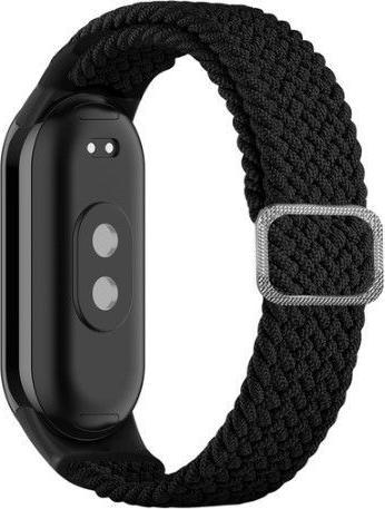 Actual product image Hurtel Braided fabric strap Xiaomi Mi Band 8 wristband bracelet - black (Fabric)