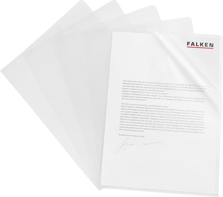 Falken 100 Sichthüllen DIN A4 transparent genarbt 0,12 mm (A4, 100 x)