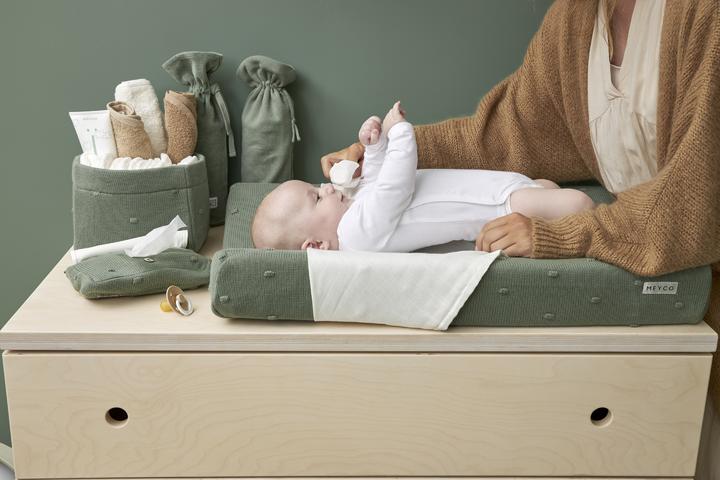 Produktbild Meyco Wickeltichkörbchen small Mini Knots forest green