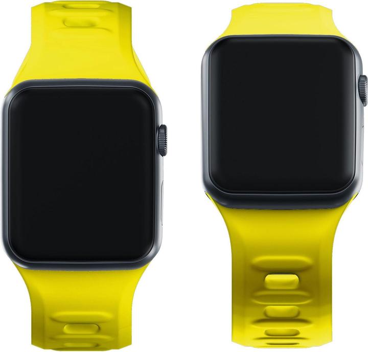 Actual product image 3MK Silicone Watch Strap żółty/yellow dla Apple Watch 42/44/45/49mm (Stainless steel, Silicone)