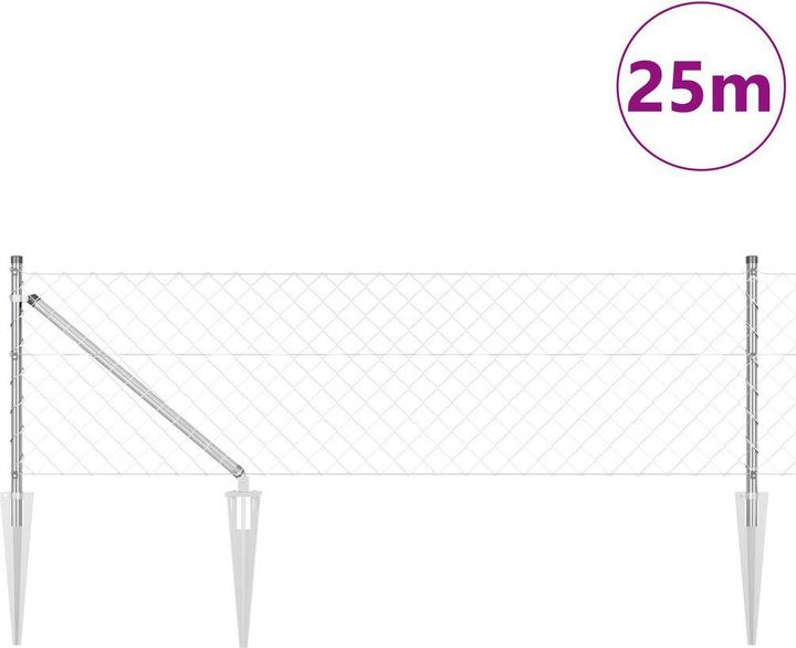 Produktbild VidaXL Kettenschalung Set aus 2 Verzinkter Stahl 25 x 0,8 m Robust