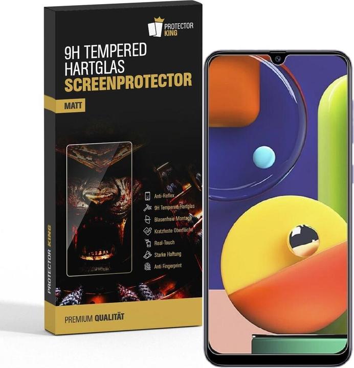 Actual product image Protectorking 3x Genuine Tempered 9H armoured glass matt anti-reflective (3 Piece, Samsung Galaxy A50s)