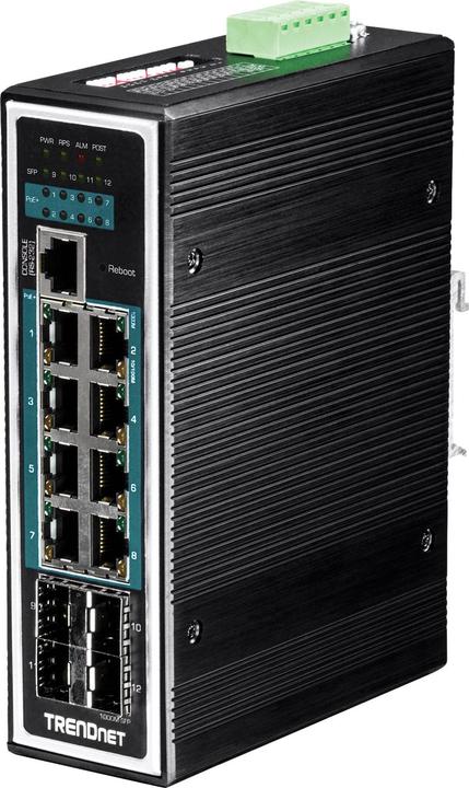 Produktbild Trendnet 8x POE+, 4x SFP 17.86 Mpps, CLI, HTTP/HTTPS, SNMP, IGMP, VLAN, QoS (8 Ports)
