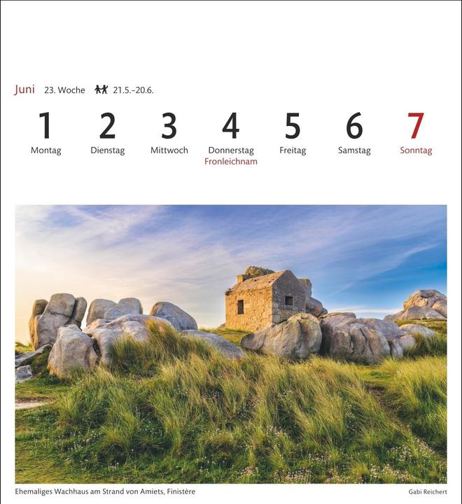 Produktbild Harenberg Bretagne & Normandie Sehnsuchtskalender 2026 - Wochenkalender mit 53 Postkarten (Deutsch)