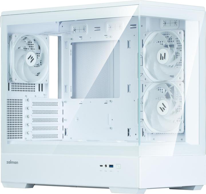 Actual product image Zalman GHE P30 V2 micro-ATX case Tempered Glass Panoramic View - White (mATX)