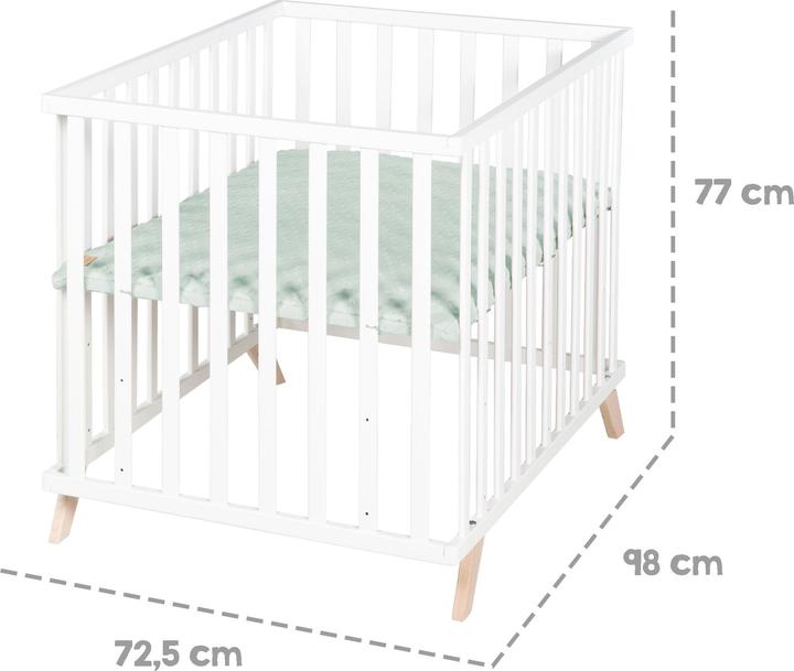 Produktbild Roba Laufgitter mit Holzfüssen Lil Planet Weiss 75 x 100 cm (75 cm, 100 cm, Mischholz, Buche)