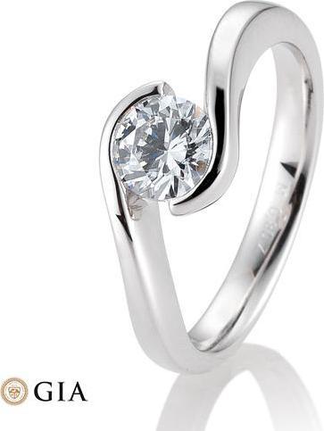 Breuning Ring Schwung 0,80-1,50 ct. (52, 750/18 K Gold)