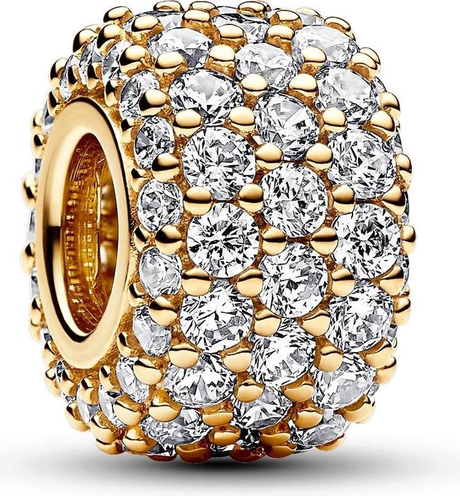 Image du produit Pandora Charm pavé scintillant à trois rangs (Métal, Plaqué or)