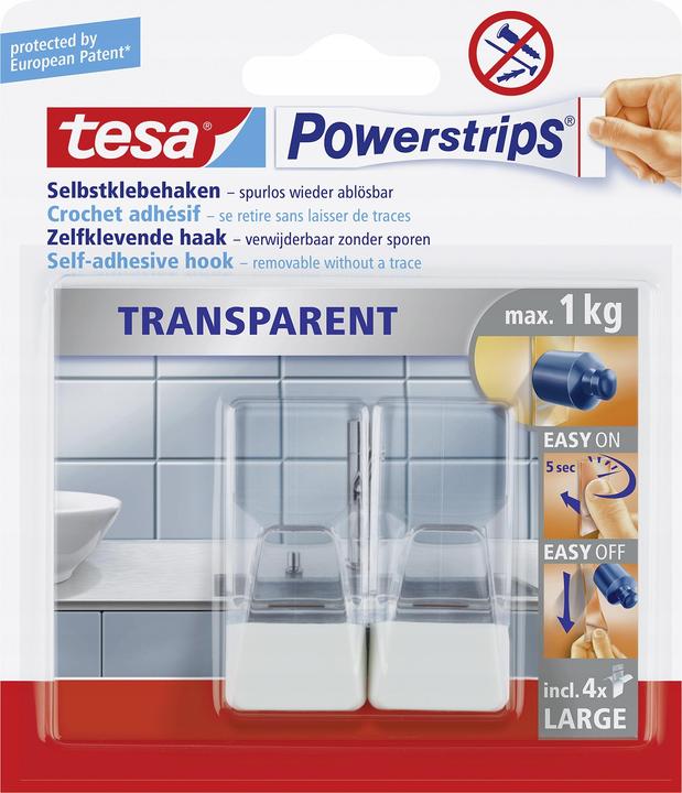 tesa Powerstrips Transparent Hooks