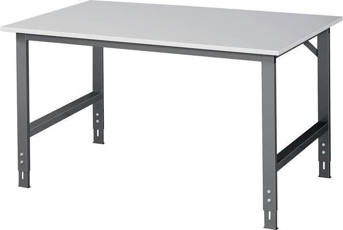 RAU Work table Tom W1500xD1000xH760-1080mm Worktop melamine Frame anthraciteg, RAL7016 (104 cm, 156 cm)