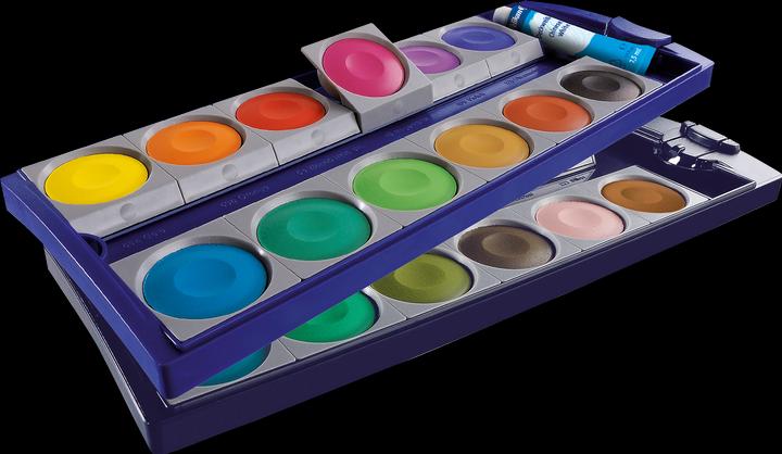 Produktbild Pelikan Deckfarbkasten 735 K/24 (Schwarz, Türkis, Weiss, Orange, Lila, Violett, Beige, Grün, Grau, Blau, Pink, Braun)