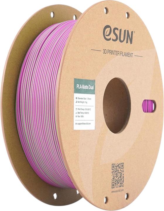 Produktbild eSUN PLA MATTE DUAL 1,75mm GREEN PINK 1kg (PLA, 1.75 mm, 1360 g, Mehrfarbig)