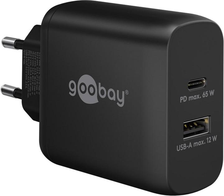 Produktbild Goobay USB-C PD Dual-Schnellladegerät 65 W schwarz (65 W)
