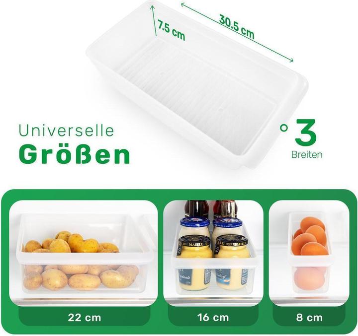 Produktbild Novaliv 12x Kühlschrank Organizer 30,5 x 7,5 x 16 cm BPA-frei Ordnung Made in Germany