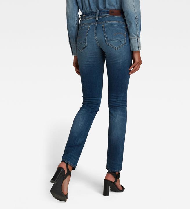 Actual product image G-Star Midge Zip Mid Straight Jeans medium indigo aged (W26/L30)