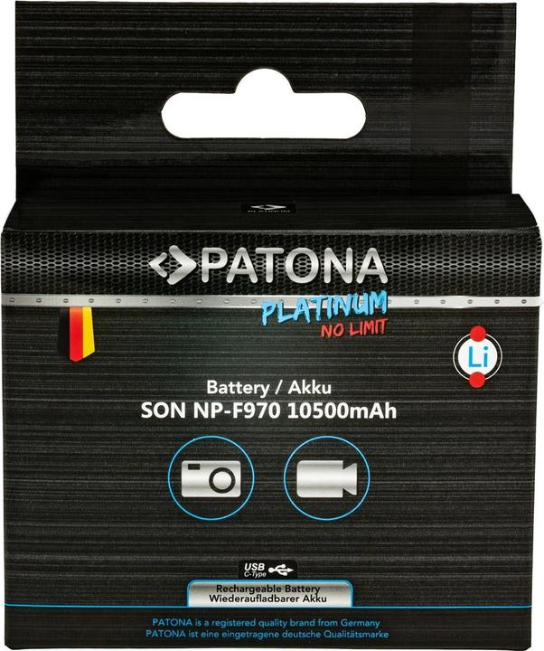 Image du produit Patona Batterie Platinum pour Sony NP-F970, F960, F950 Powerbank incluse (Batterie de l'appareil photo)