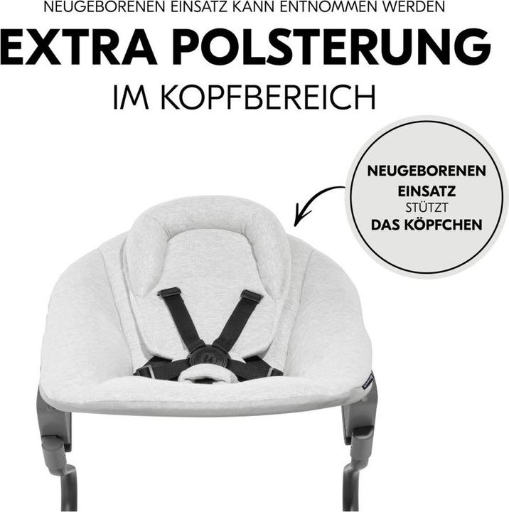 Actual product image Hauck Highchairs Alpha Plus Grey 4-piece Newbornset Light Grey - (Highchair)