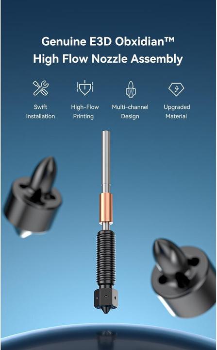 Actual product image Creality Nozzle E3D Obxidian (Blast pipe)