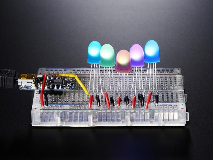 Actual product image Adafruit NeoPixel Diffused 8mm Through-Hole LED 5 Pack