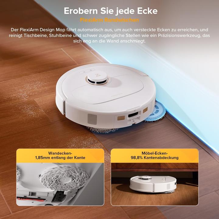 Produktbild Roborock Qrevo S5V Saugroboter mit Wischfunktion&Hebarem Wischmopp,Zero-Tangle System,12000Pa,Weiss (Saugroboter)