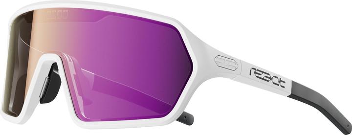 Immagine prodotto React occhiali da sole nova white Small (Nova bianco, Rivestimento a specchio argentato)