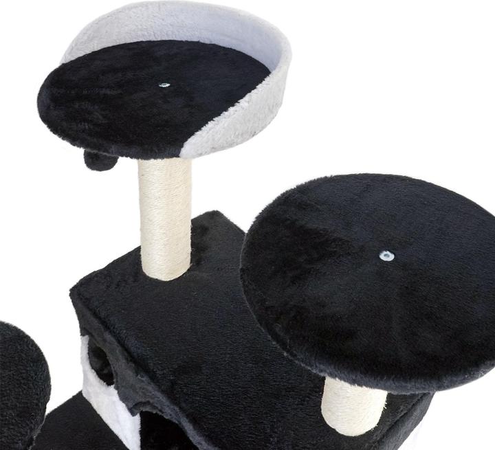 Image du produit Wiltec Arbre à chat noir / blanc 130cm Arbre d’escalade Arbre de grattage Jeu Chats (130 cm, Noir, blanc)