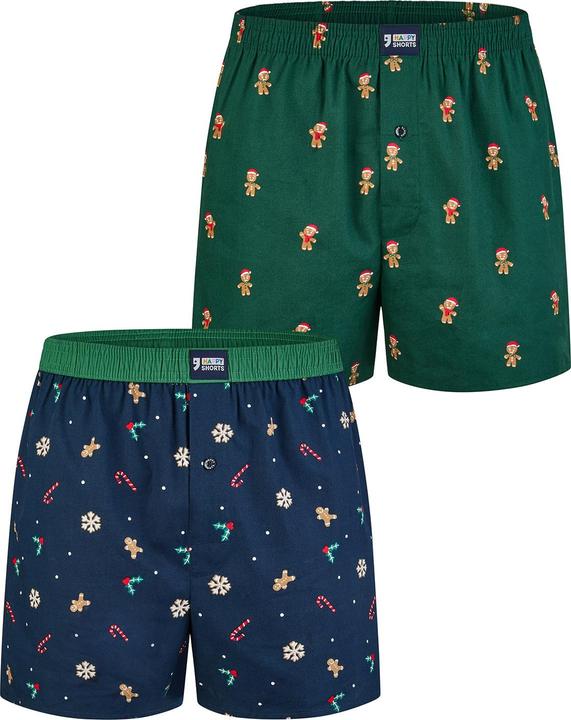 Produktbild Happy shorts Boxer X-mas Shorts, Geschenk, Weihnachten, Motiv (XL, 2er Pack)
