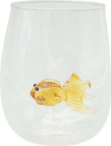 Winkee - Drinking Glasses - Handmade Glasses Goldfish (1 x)
