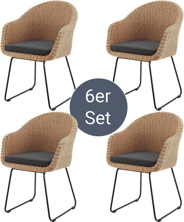 Produktbild Juskys 6x Rattan Korbsessel Cody
