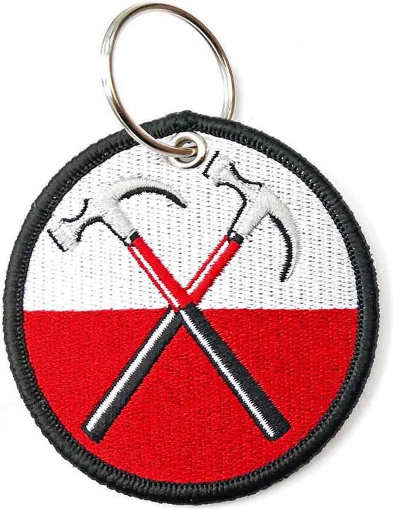 Actual product image Pink Floyd The Wall Hammers Circle Plastic Key Chain, Multi-colored, One size