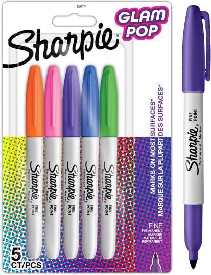 Produktbild Newell Sharpie - Permanent Marker Fine Glam Pop 5-Blister (2201774) (Mehrfarbig, 0.90 mm, 5 x)