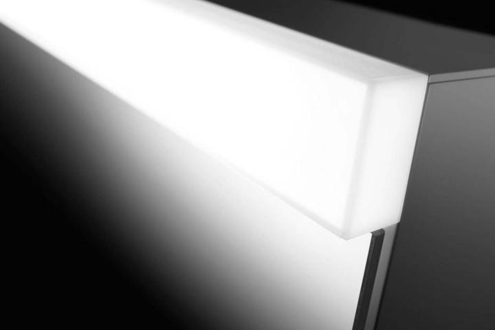 Produktbild Schneider LOWLINE Basic LED Lichtspiegelschrank, 1 Tür, Anschlag wechselbar, offenes Fach unten, 60