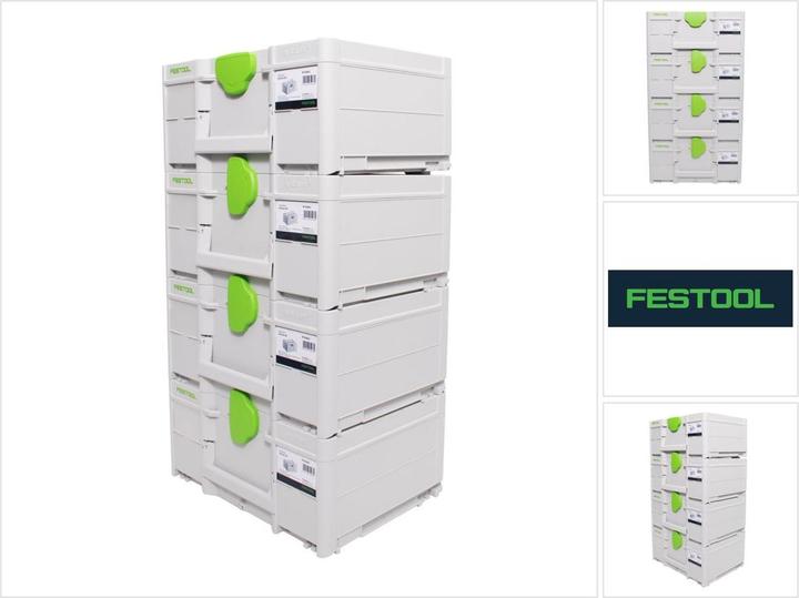 Actual product image Festool Systainer set 4x SYS3 M 187 ( 4x 204842 ) 15.9 litres 396x296x187mm Tool case linkable
