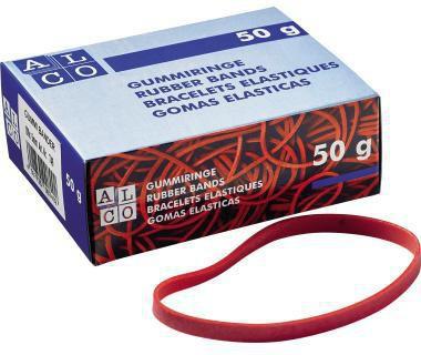 Produktbild Alco Gummiband Naturkautschuk 6x200mm rot 1000g (1 Stk.)