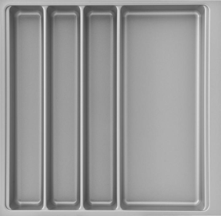 Actual product image Agoform Scoop II cutlery tray 474x466x59mm, silver plastic cutlery tray