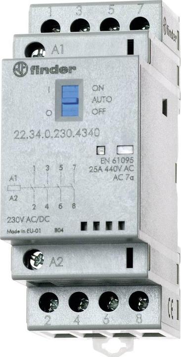 Image du produit Finder Modular contactor 3NO+1NC 25A 230V ac/dc