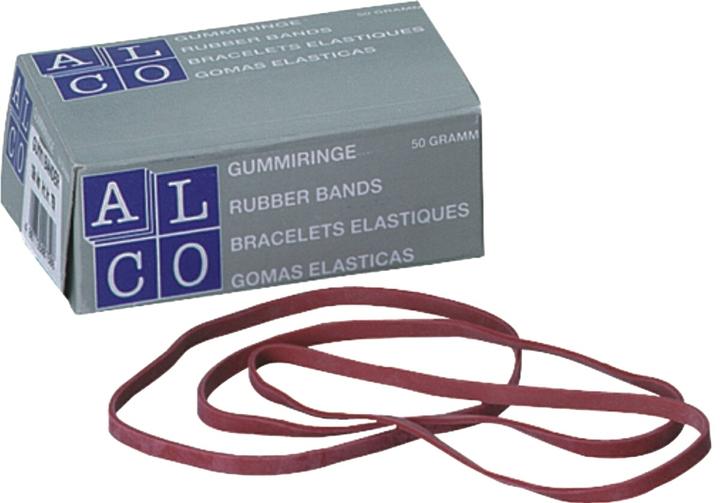 Produktbild Alco Gummibänder, rot, diverse Grössen, wahlweise 50 g oder 1000 g