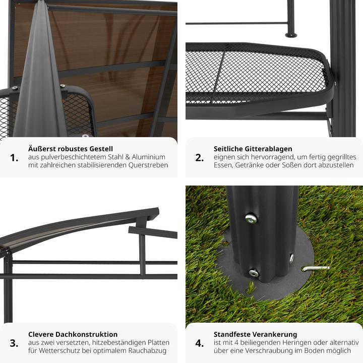 Actual product image tectake Barbecue Pavilion Asado | 240x150x234cm (240 cm, 150 cm)