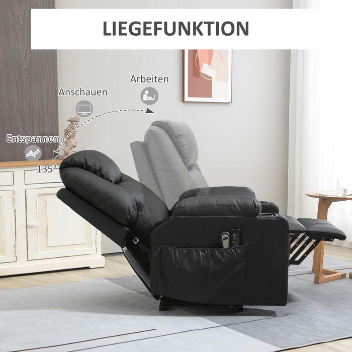 Actual product image Swisshandel24 Electric stand-up chair, massage chair, with reclining function, with remote control, side pockets