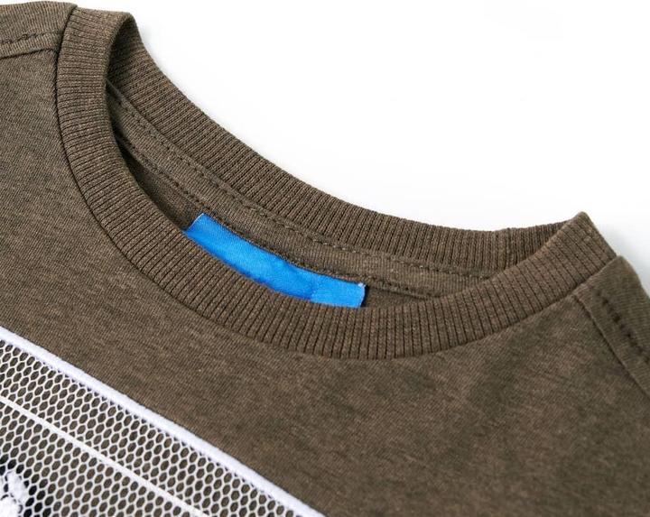 Immagine prodotto VidaXL Camicia da bambino a maniche lunghe Khaki Melange 140,Materiale: 80 (140)