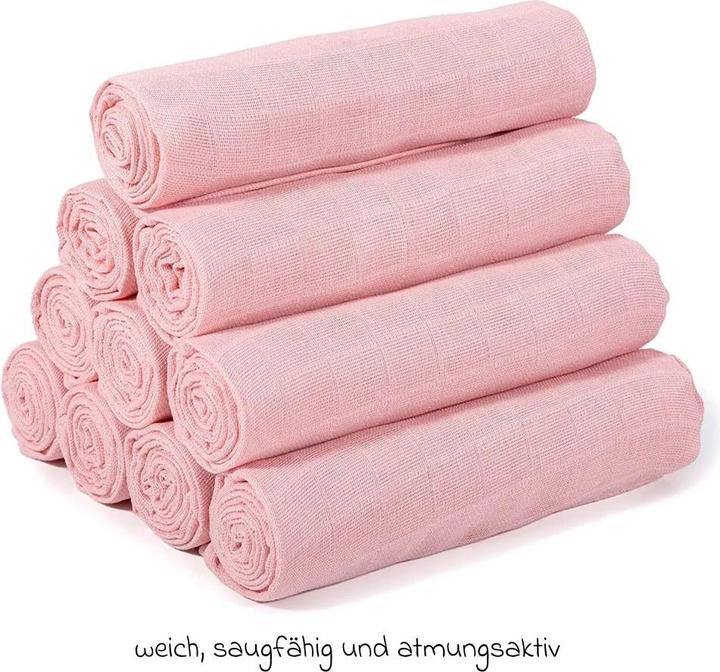 Produktbild Makian Mullwindeln & Mulltücher Mullwindel / Mulltuch 10er Pack 80 x 80 cm - Puder (80 cm, 80 cm)
