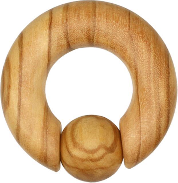 Star Piercing Ball Closure Ring aus Olivenholz (Organisch, ohne Messing)