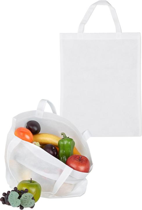 Actual product image Relaxdays Canvas Shopping Bag of 10