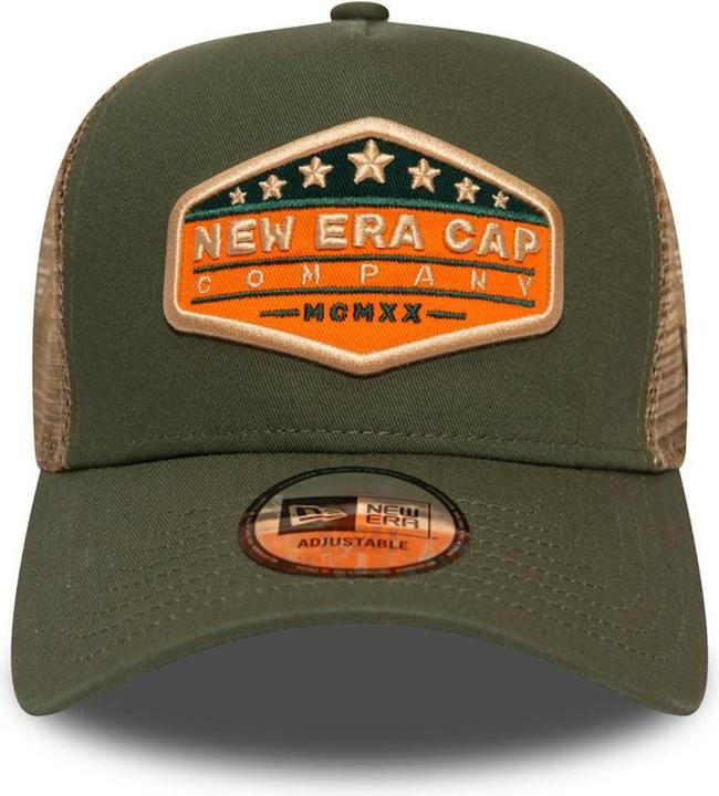 Actual product image New Era Adjustable Trucker Cap - Brand Patch Olive