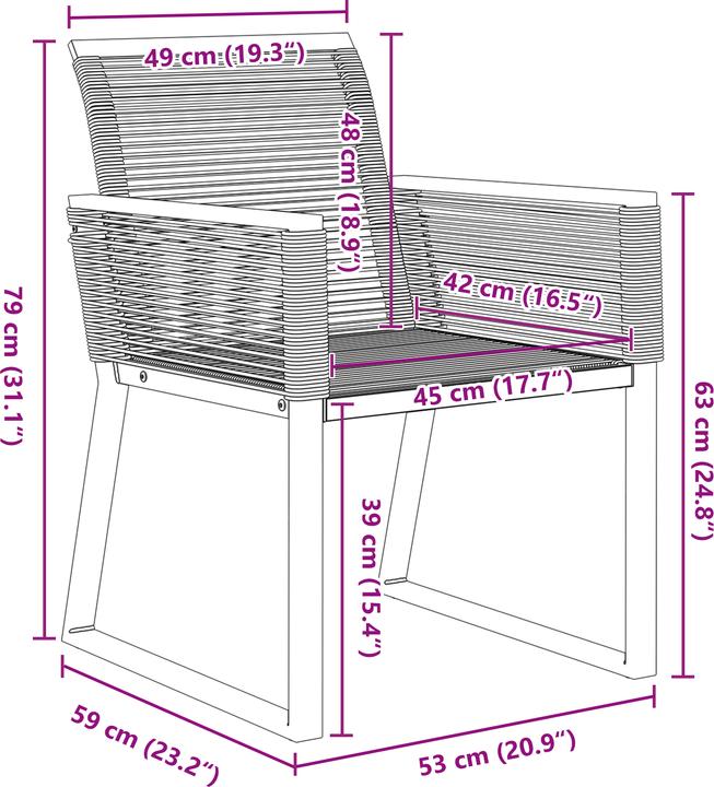 Produktbild VidaXL 9-teiliges Garten Esszimmer Set Schwarz Poly Rattan (80 cm)