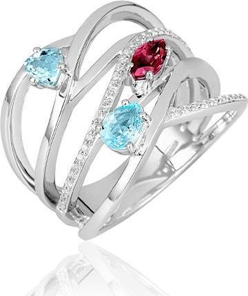 Breuning RING - ED.TOP.HELL/E.ROSA TURMALIN/Brill. 0,21 Ct. H/si (48, 585/14 K Gold)