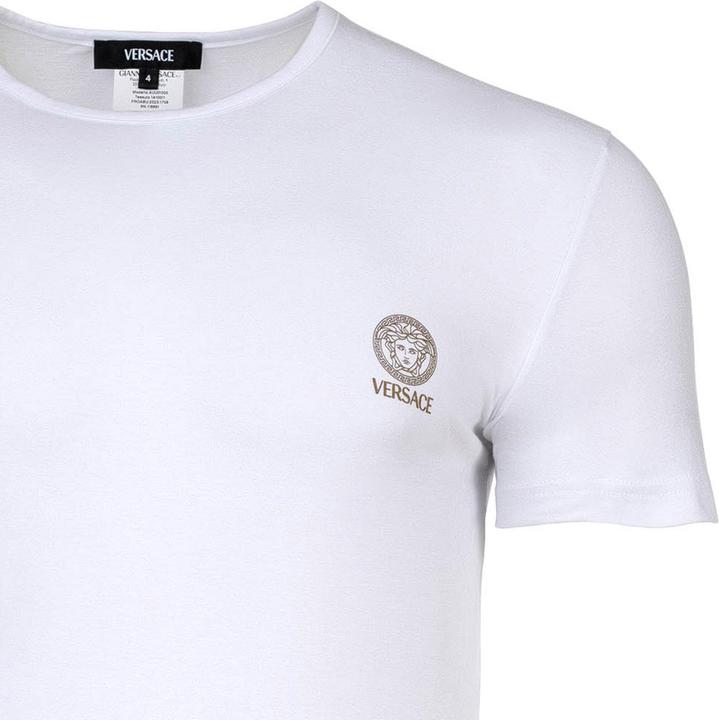 Actual product image Versace T-Shirt Short Sleeves Round Neck Jersey Topeka Bi-Stretch Cotton Organic New Logo (XXL)